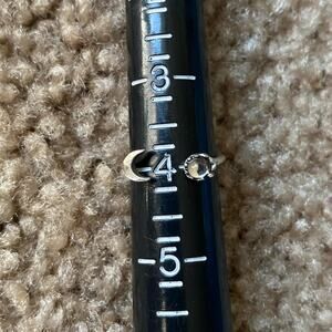 Silver moon ring size 4